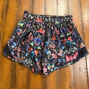 lululemon athletica Black Floral Multicolor Athletic Shorts